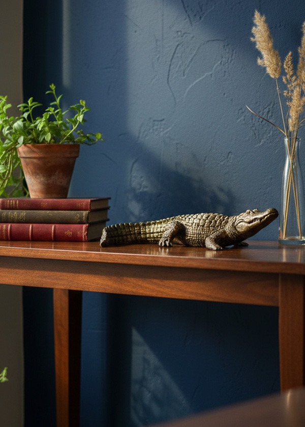 Dekoratif Polyester Timsah Figürü