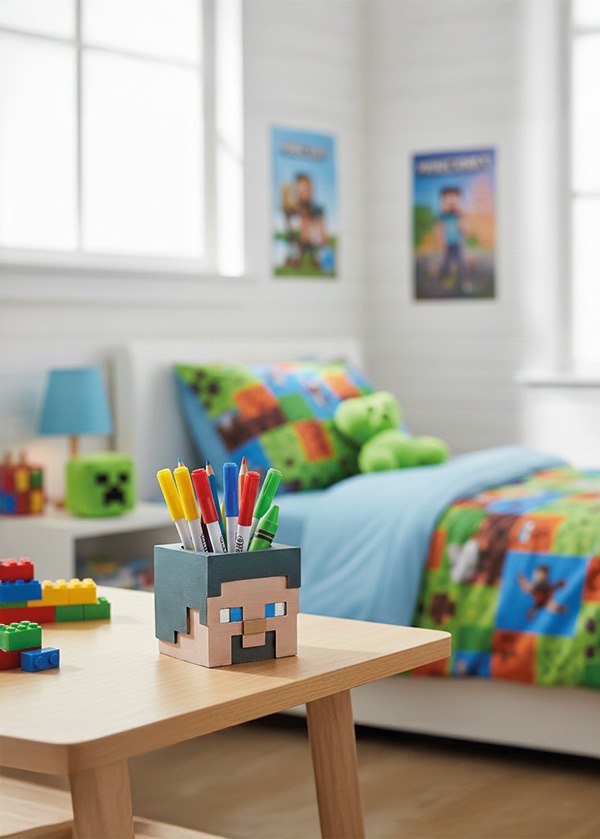 Polyester Oyun Dünyası Karakter Tasarımlı Dekoratif Kalemlik