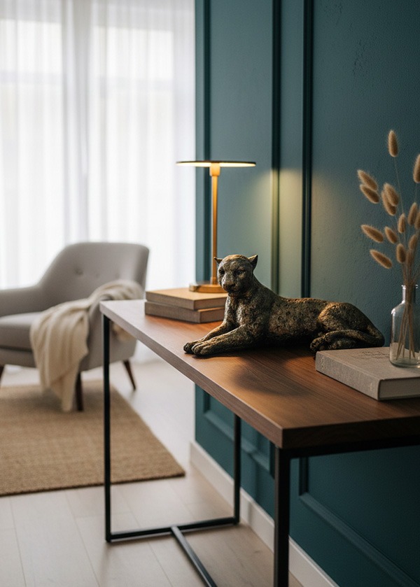 Dekoratif Polyester Leopar Figürü