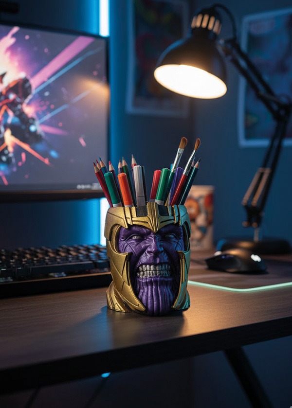 Thanos Tasarımlı Dekoratif Kalemlik ve Büst