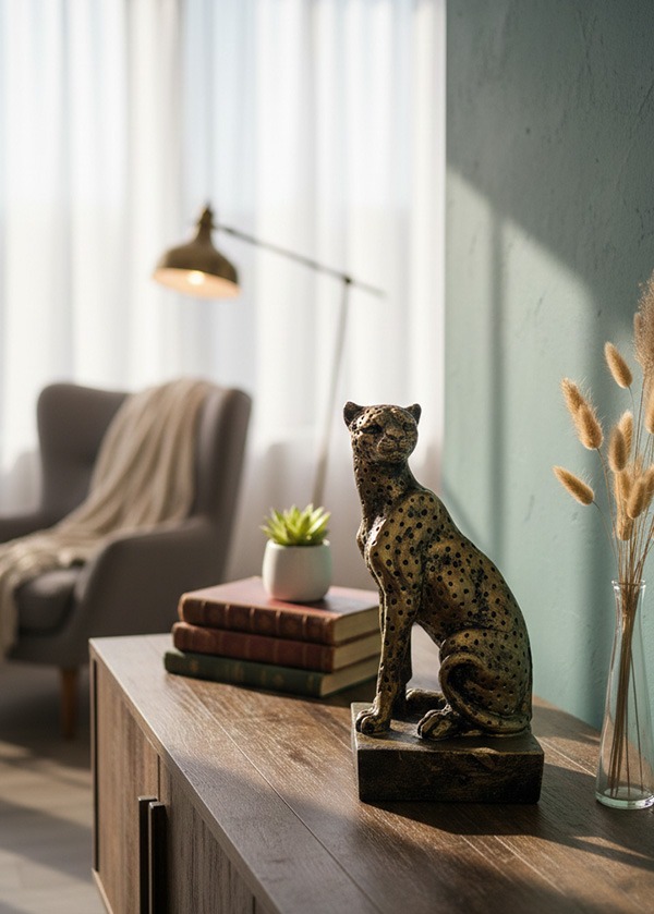 Dekoratif Polyester Oturan Çita Biblosu