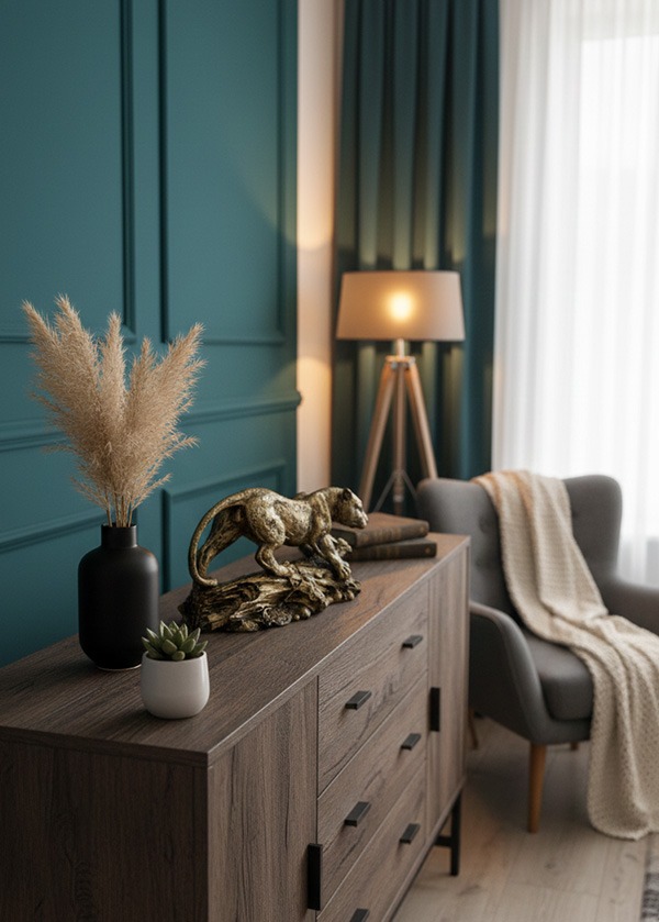 Dekoratif Polyester Ağaç Parçası Üzerinde Leopar Figürü