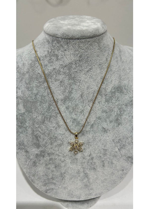 TAŞLI ÇİÇEK TASARIMLI KOLYE 