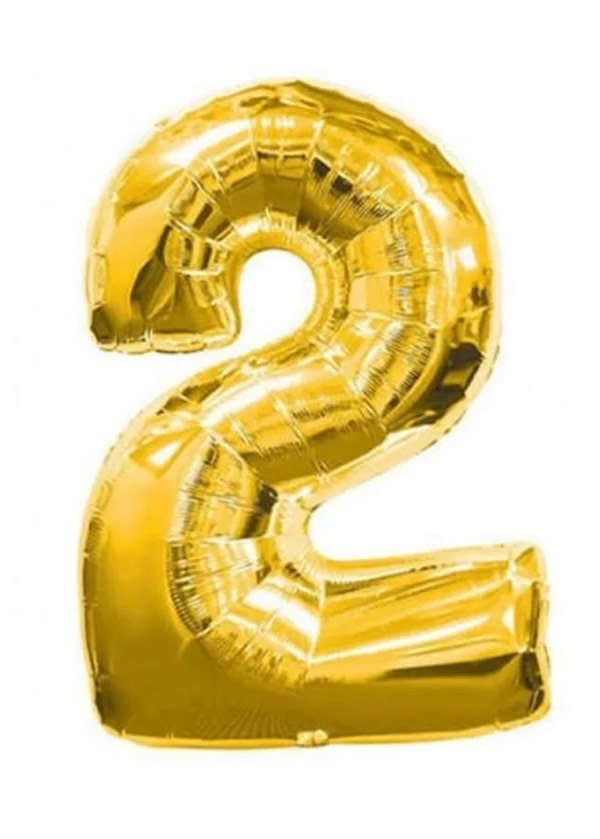 GOLD RENK RAKAM FOLYO BALON 40 İNÇ 2 RAKAMI