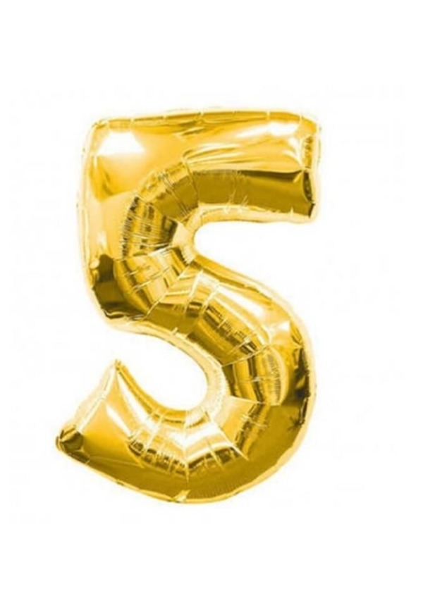 GOLD RENK RAKAM FOLYO BALON 40 İNÇ 5 RAKAMI