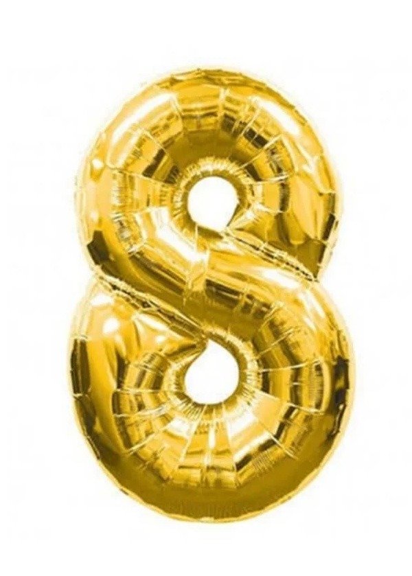 GOLD RENK RAKAM FOLYO BALON 40 İNÇ 8 RAKAMI
