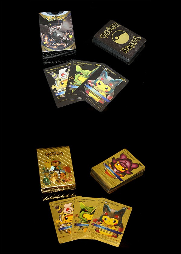 Sınırlı Üretim Altın ve Siyah Karbon Serisi Pokemon Kart Koleksiyonu