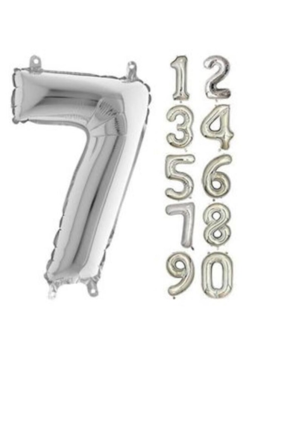 GÜMÜŞ RENK RAKAM FOLYO BALON 40 İNÇ 7 RAKAMI