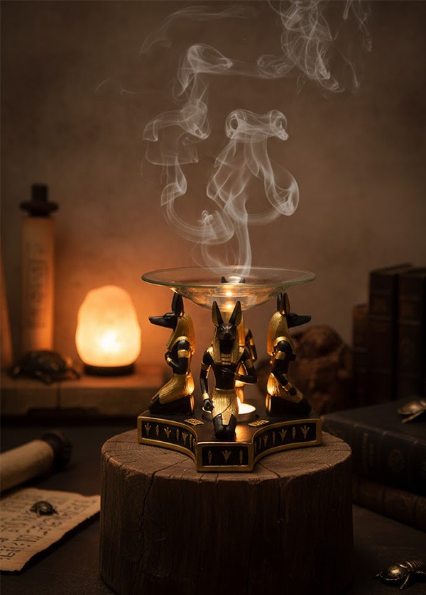 Antik Mısır Serisi: Anubis Figürlü Dekoratif Buhurdanlık
