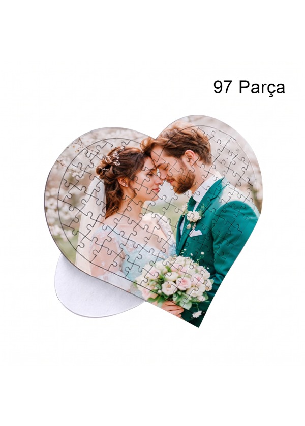 Kişiye Özel Fotoğraflı Kalp Puzzle 97 Parça'lı