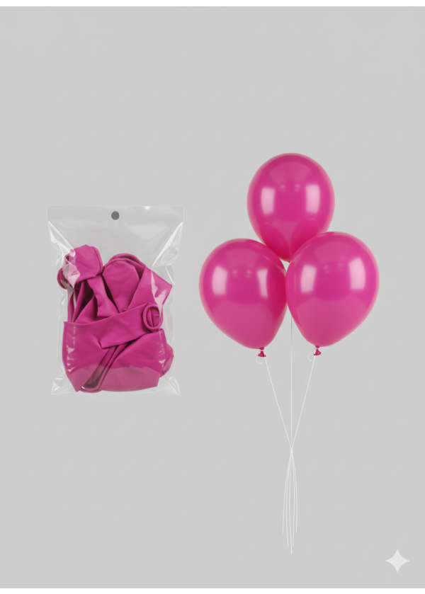 KOYU PEMBE RENK  PAKET İÇİ 10 ADET BALON 